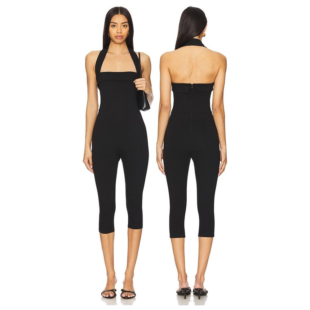 Delfi Collective Blair Jumpsuit Halter Capri Minimalist Y2k Preppy Fall Office S